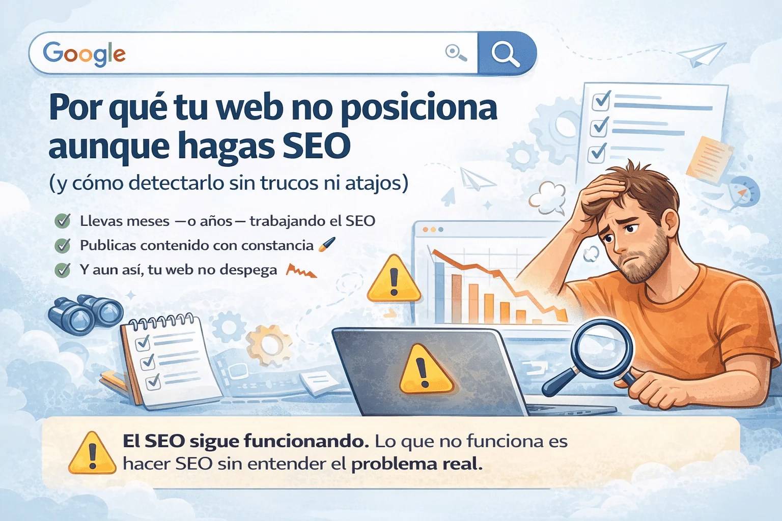 Por qué tu web no posiciona aunque hagas SEO