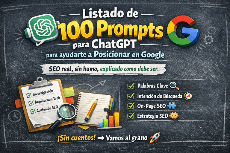 Listado de 100 Prompts para ChatGPT para ayudarte a Posicionar en Google